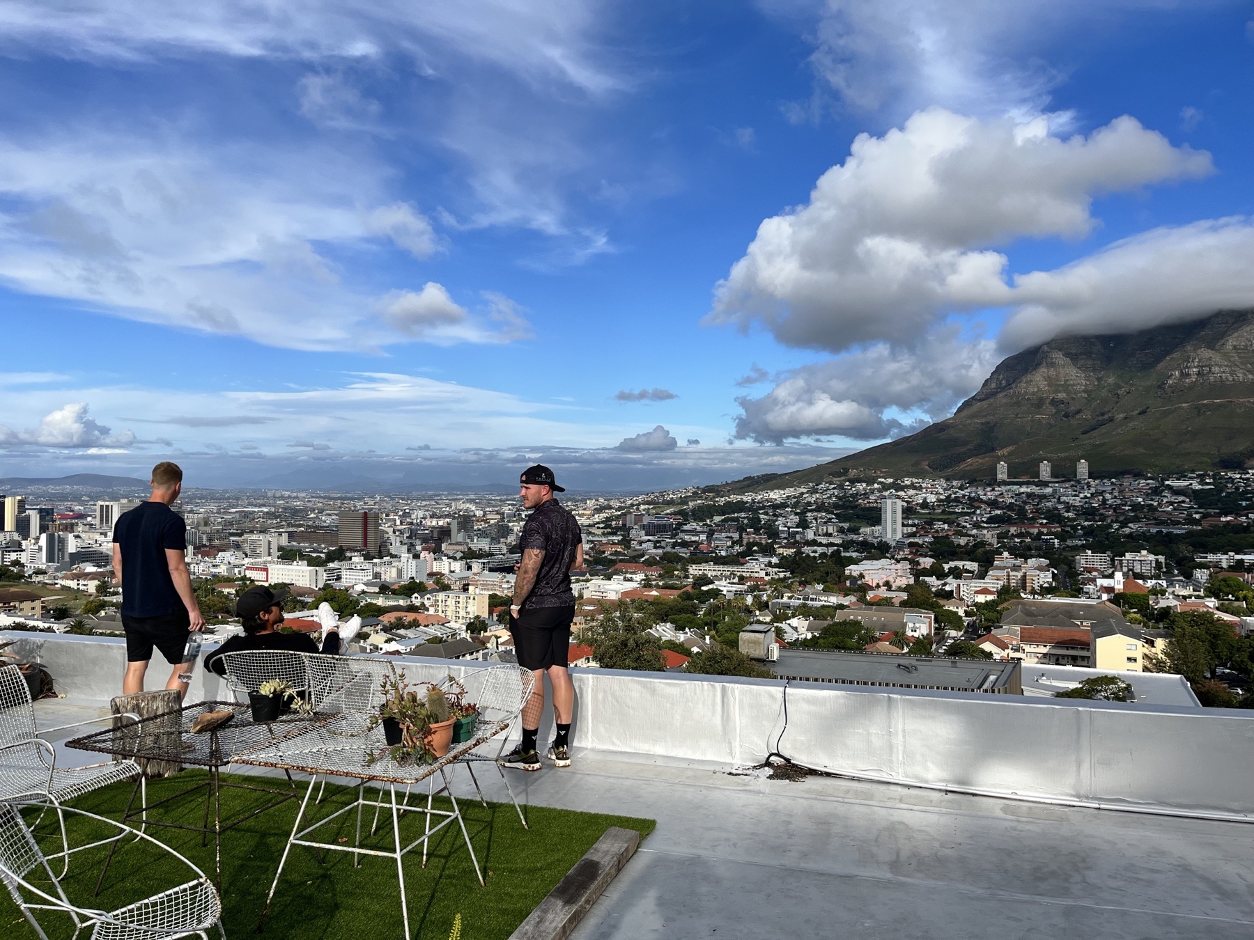 The rooftop balcony